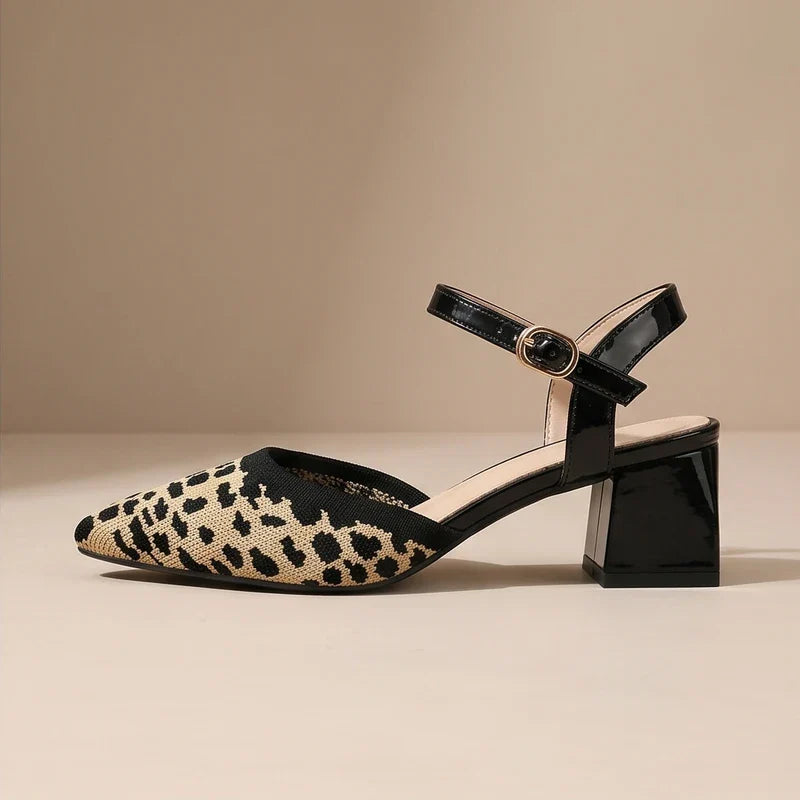 Marcella Knit Slingback Block Heel Pumps