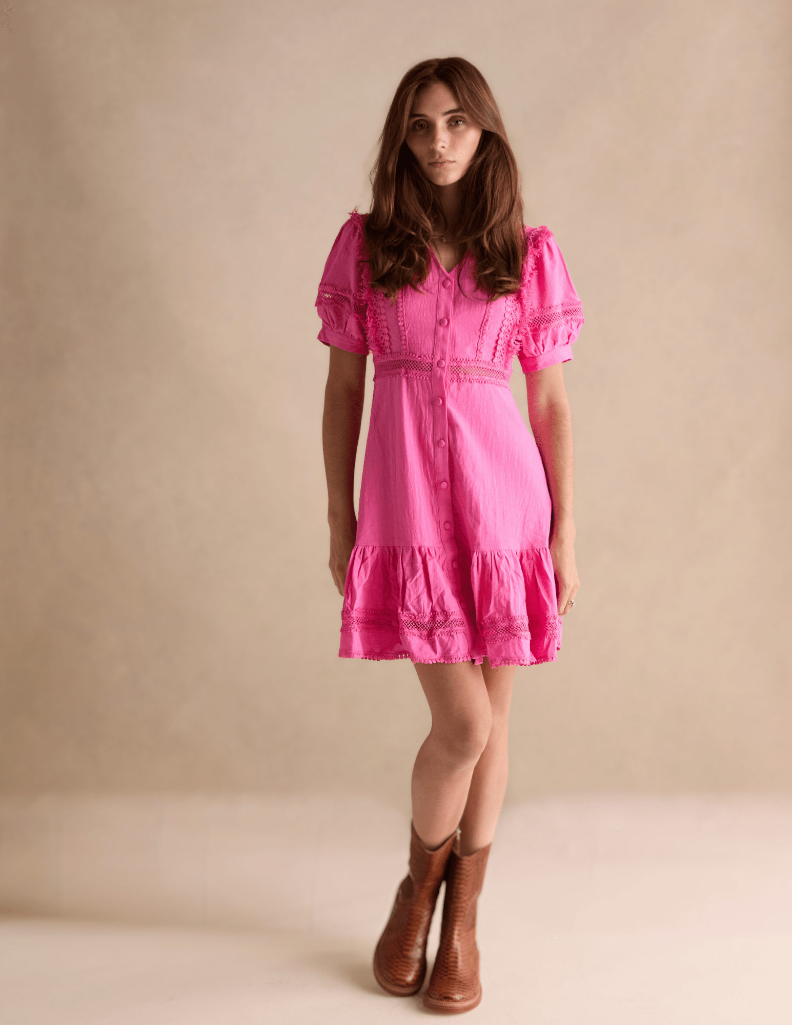 SUZANNE - Hot Pink Dress