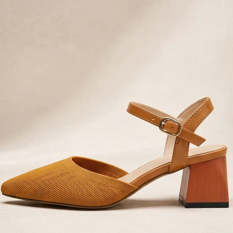 Marcella Knit Slingback Block Heel Pumps