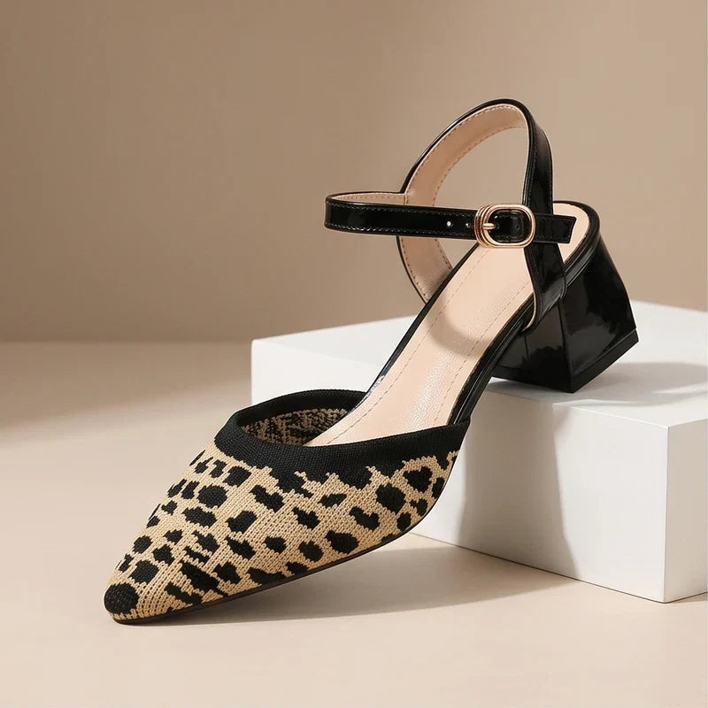 Marcella Knit Slingback Block Heel Pumps