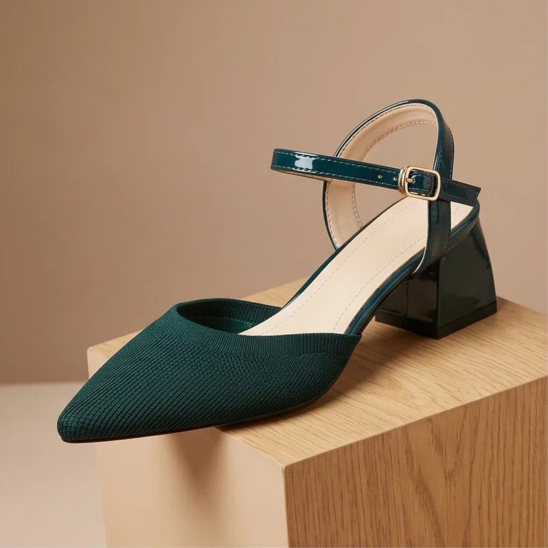 Marcella Knit Slingback Block Heel Pumps