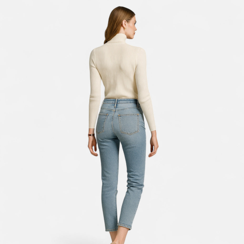 Women’s Ribbed Turtleneck Sweater – Soft Slim-Fit Winter Knit Top