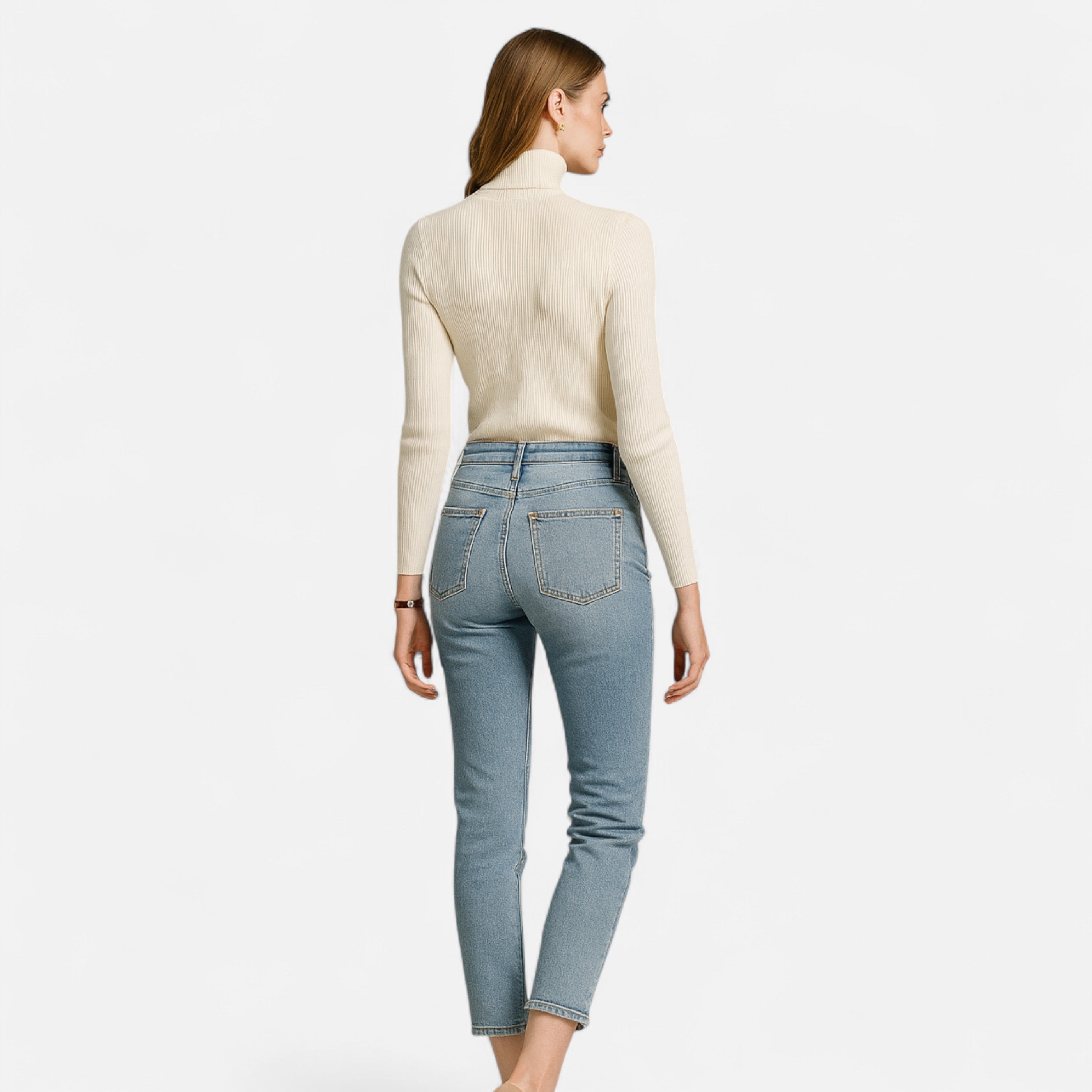 Women’s Ribbed Turtleneck Sweater – Soft Slim-Fit Winter Knit Top