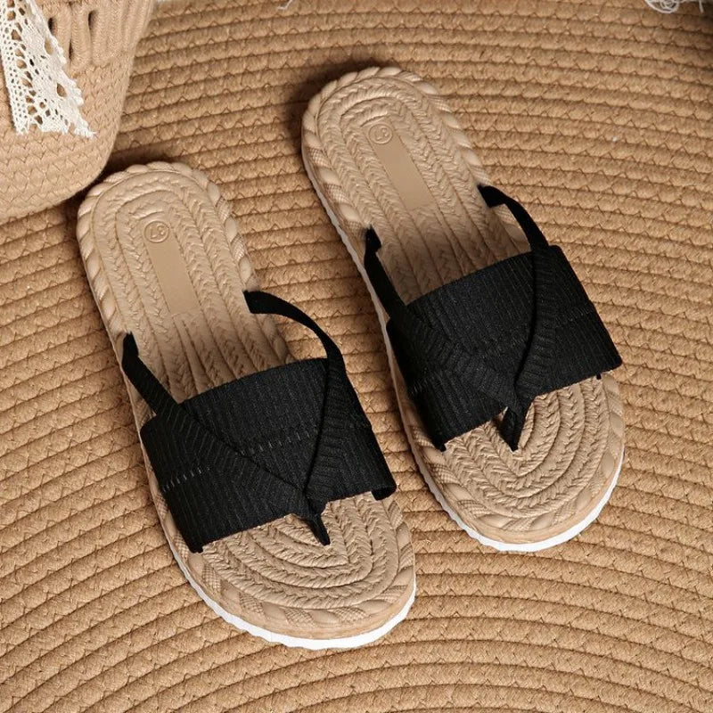 Solana Woven Crossover Slide Sandals