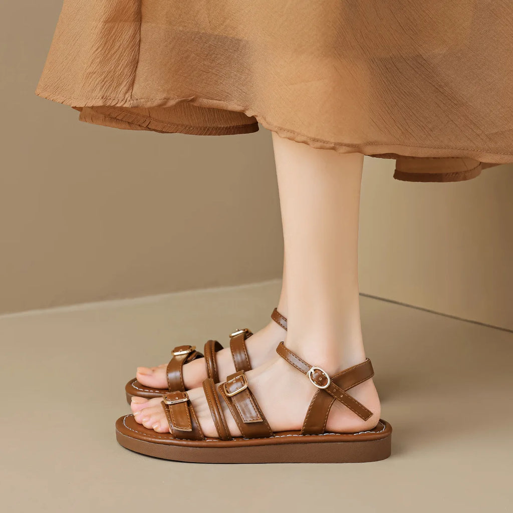 Siena Leather Flat Sandals