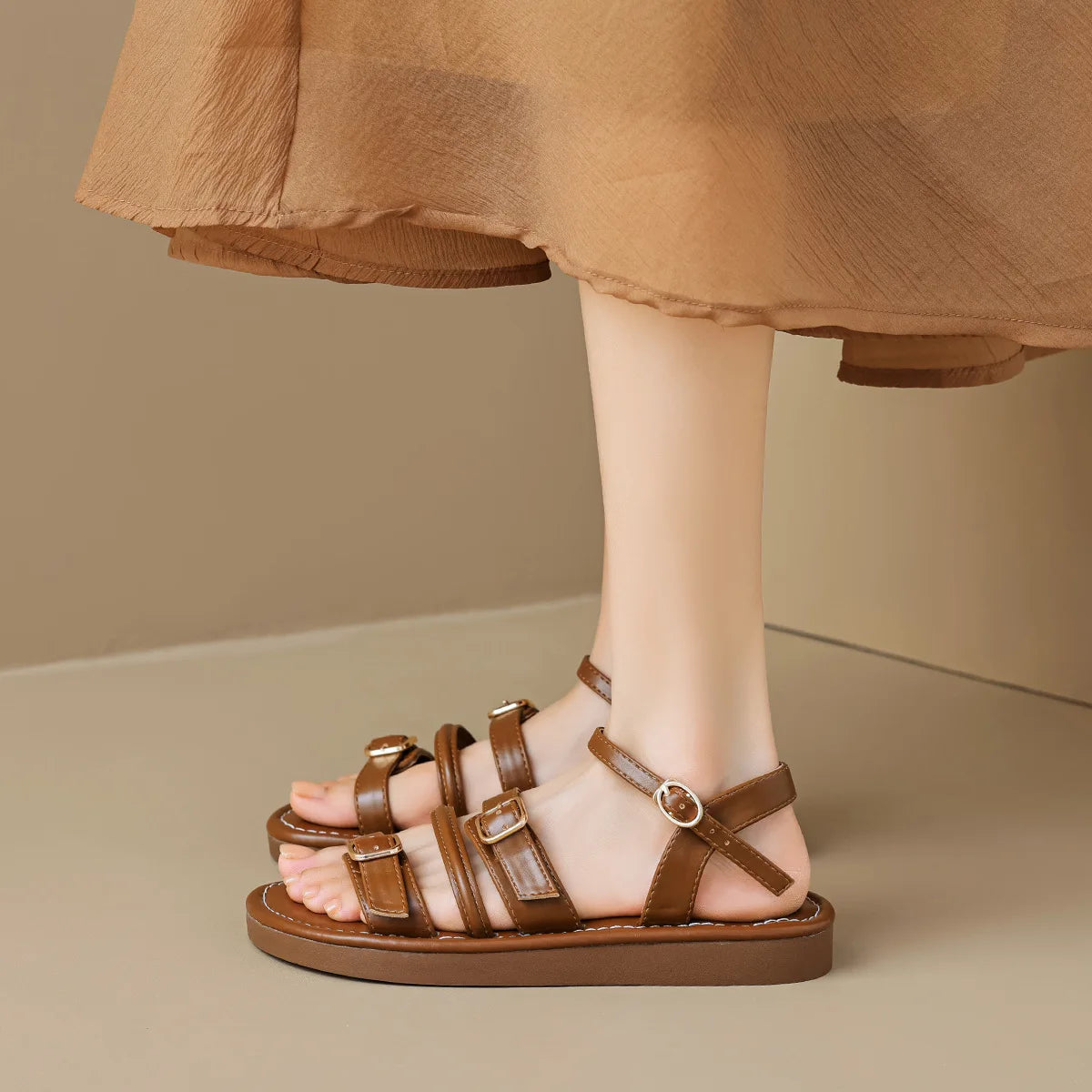 Siena Leather Flat Sandals