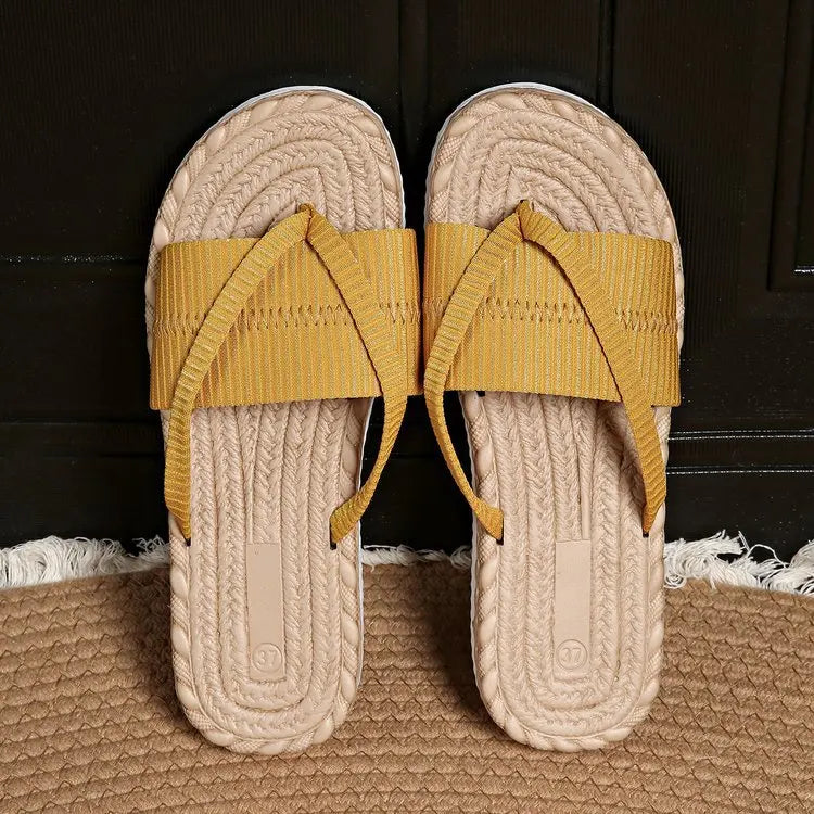 Solana Woven Crossover Slide Sandals