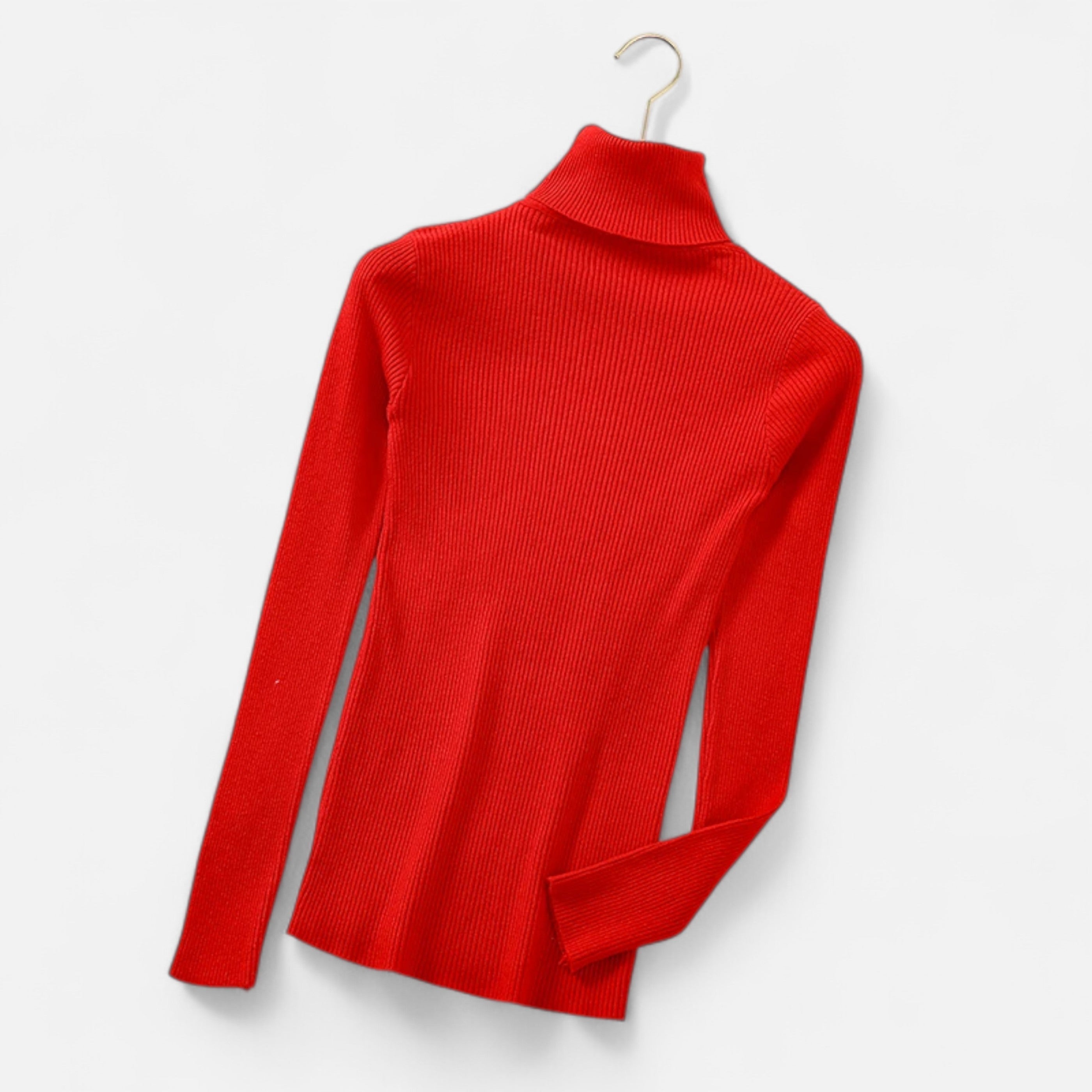 Women’s Ribbed Turtleneck Sweater – Soft Slim-Fit Winter Knit Top