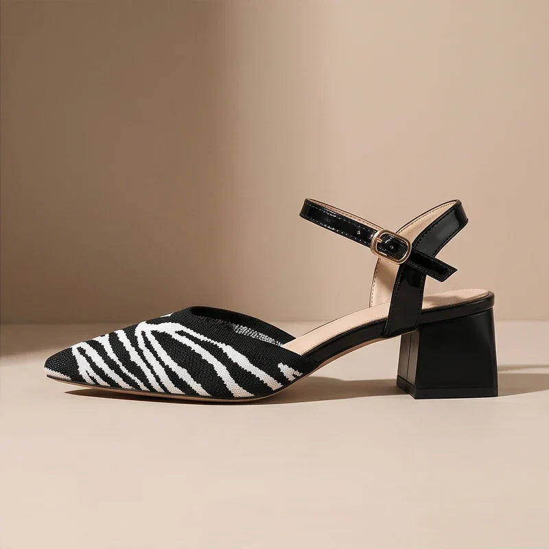 Marcella Knit Slingback Block Heel Pumps