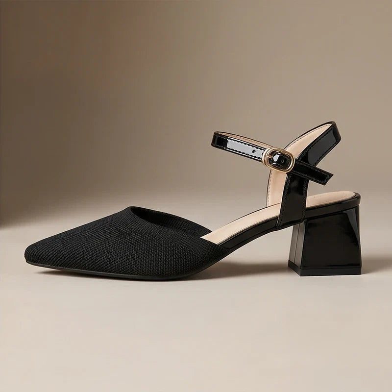 Marcella Knit Slingback Block Heel Pumps