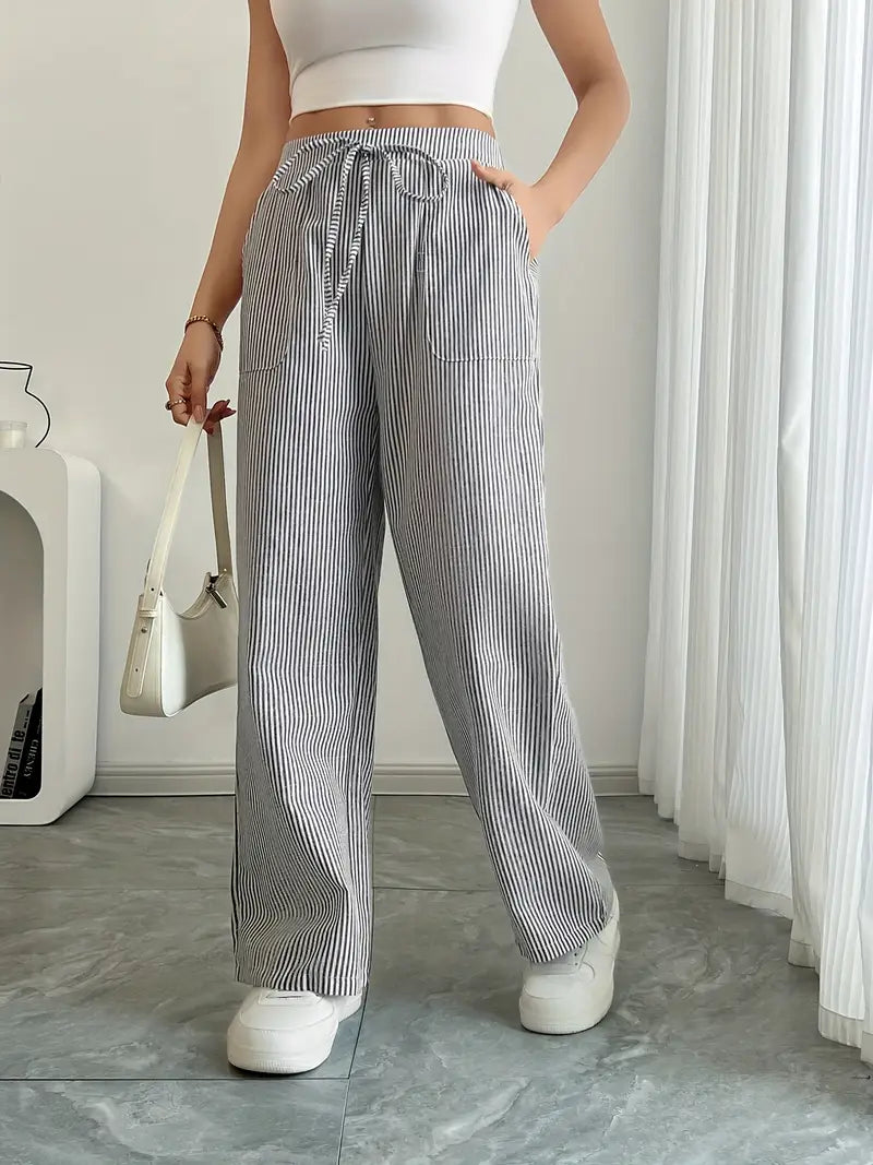 Linda | Elegant Striped Pants with Pockets in Trendy Colors