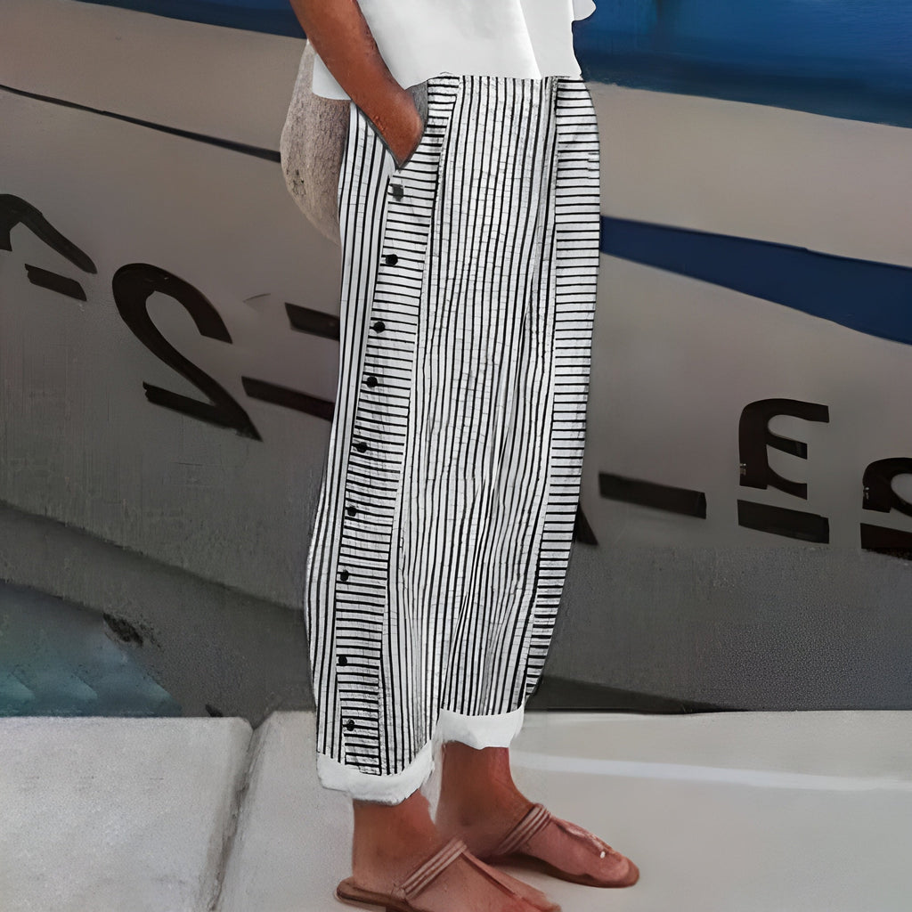 Debra | Women's High-Waisted Striped Pants