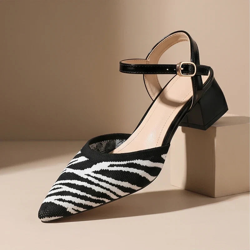 Marcella Knit Slingback Block Heel Pumps