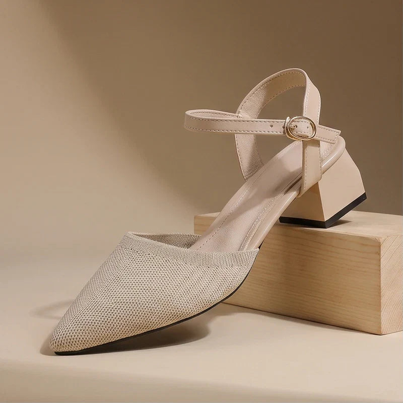Marcella Knit Slingback Block Heel Pumps
