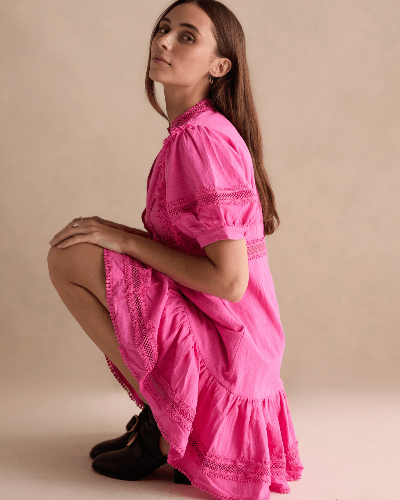 SUZANNE - Hot Pink Dress